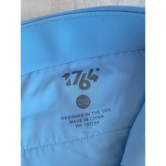 1764 Golf Pants Mens 32x32 Blue Flat Front Performance Stretch Casual Logo NEW - Picture 12 of 13